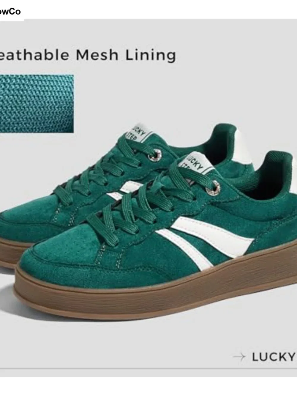 Women's Platform Sneakers Faux Suede Casual Retro Lace-Up Comfort Walking Shoes